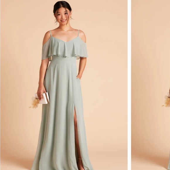 BIRDY GREY JANE CONVERTIBLE DRESS CHIFFON SAGE NO SLIT - Picture 1 of 7